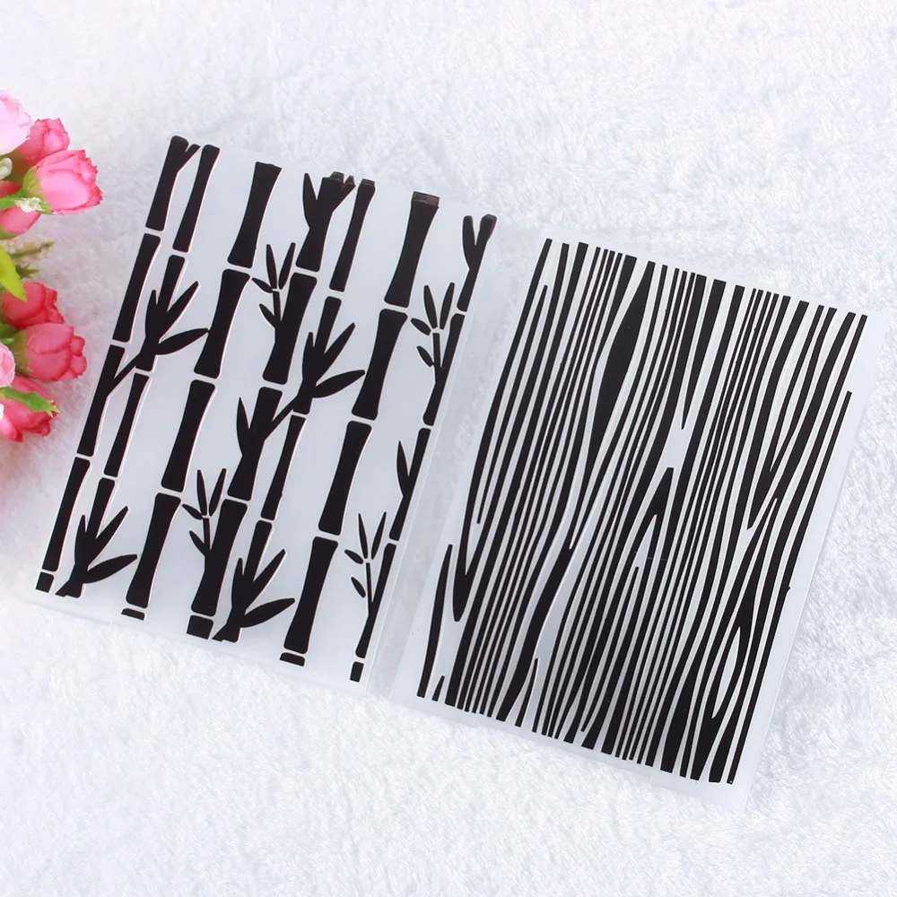 

New Simple Design Bamboo Texture Pattern Plastic Embossing Folder For Photo Album DIY Craft Scrapbooking Decoration #230983