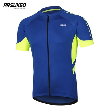 

ARSUXEO Men's Summer Cycling Jersey Quick Dry Bicycle Riding T Shirt Short Sleeves MTB Mountain bike Tops Clothing 636