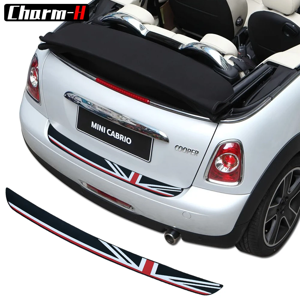 

UK Flag Car Styling Soft Rubber Rear Bumper Trunk load edge Protector Guard Decal stickers for MINI Cooper R56 R57 Clubman R55