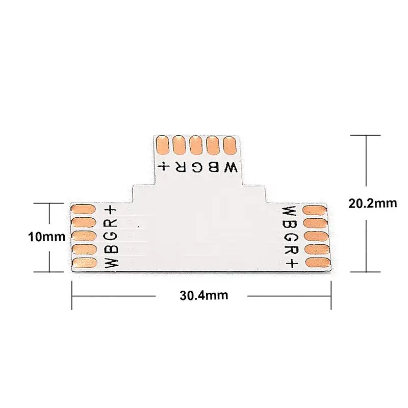 Коннектор RGBW Cross L T Angle Cornor для светодиодных лент SMD 5050 RGBWW 5 шт. 10 мм контактов|rgbw led