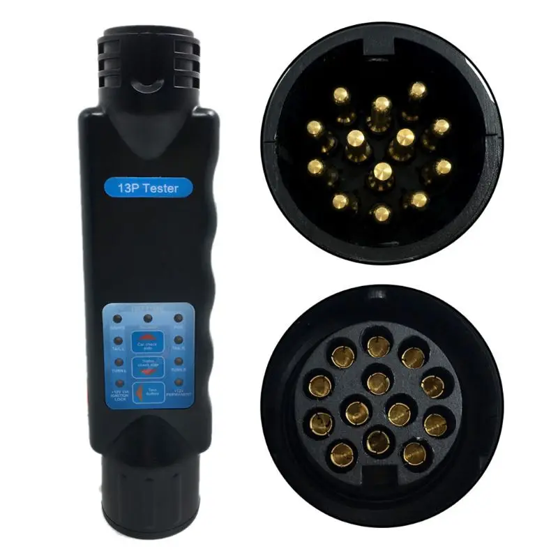 

European Resistance Tester 13 Pin Core Hole Pin Trailer Car Socket Connector Tail Light Signal Line Inspection Detector