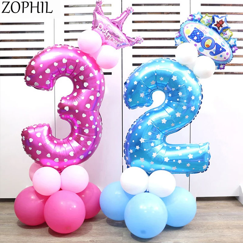 ZOPHIL 32 дюйма Фольга номер воздушные шары набор украшения счастливая Вечеринка дня