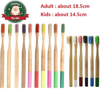 

Wholesale 1PCS Adult and Kids Colorful Bamboo Toothbrush Natural Low-carbon Eco-friendly Soft Bristle Toothbrush Oral Care