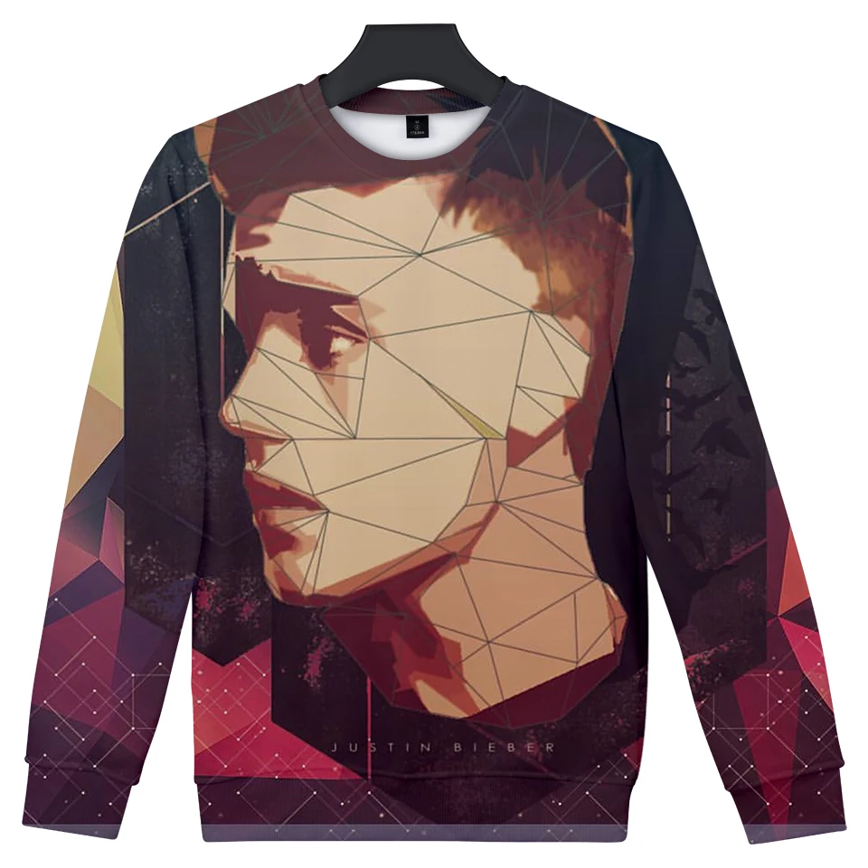 Harajuku New Design Men/Women Hoodies Casual Long Sleeve Sweatshirt 3D Print Singer Justin Bieber Pullover Hoodie Sweatshirts