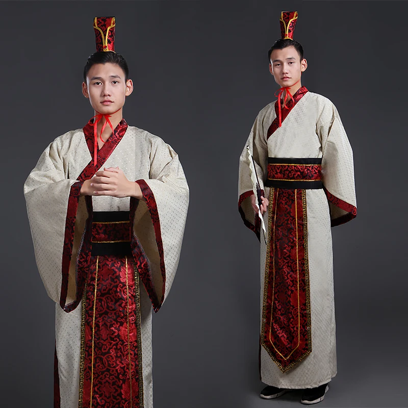 

New Chinese National Hanfu Costume for Men Traditional Tang Dynasty Clothing for Stage Performance Cosplay Folk Dance Costume 89