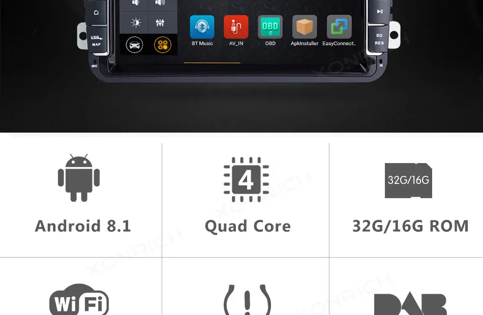 Perfect 2 din Android 8.1 GPS Car Multimedia For Volkswagen VW Passat b6 Polo T5 Skoda Octavia 2 3 Superb Seat leon 2 AutoRadio golf 5 6 1