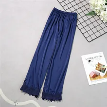 Новые стильные женские длинные штаны Весна Лето Повседневная шелковистая Домашняя одежда пижама брюки для ванной m-xl