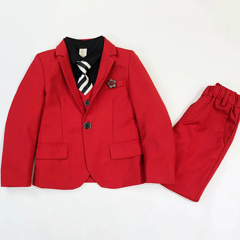 

Boy Clothes Set Wedding Blazer Set Formal Suits Kids Tuxedos Suits Plaid Jackets + Vest +Pants 3Pcs Christmas Outfit New Year