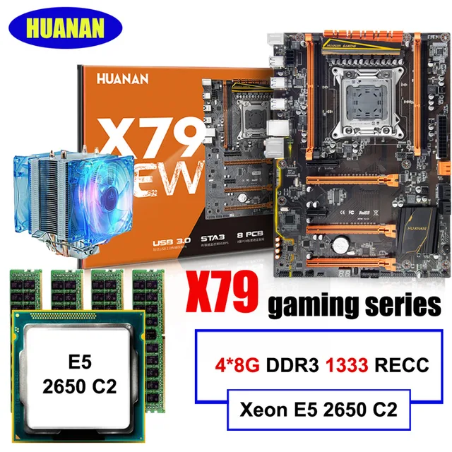 Special Price Brand HUANAN deluxe X79 motherboard LGA2011 Xeon E5 2650 C2 with cooler RAM 32G(4*8G) RECC computer assembly components build PC Special Price Brand HUANAN deluxe X79 motherboard LGA2011 Xeon E5 2650 C2 with cooler RAM 32G(4*8G) RECC computer assembly components build PC