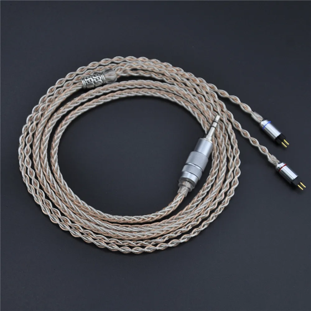 

AK New 8 Core Upgraded 3.5mm Cable 7N Single Crystal Copper Plated Cable With 0.78mm 2pin Connector For KZ ZS5 Universal Type