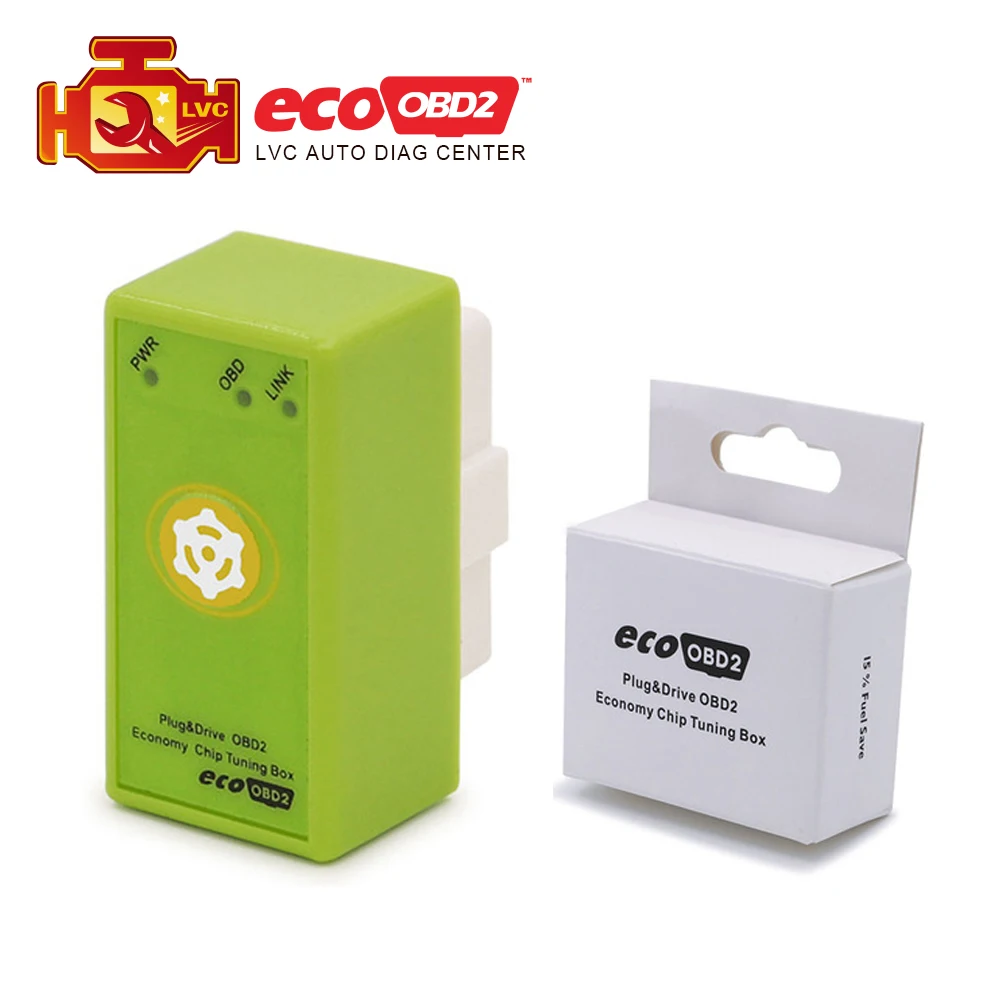 

Gasoline Version With Reset Button EcoOBD2 Chip Tuning Box Plug & Driver Eco OBD2 For Benzine Cars Green Color 15% Fuel Save