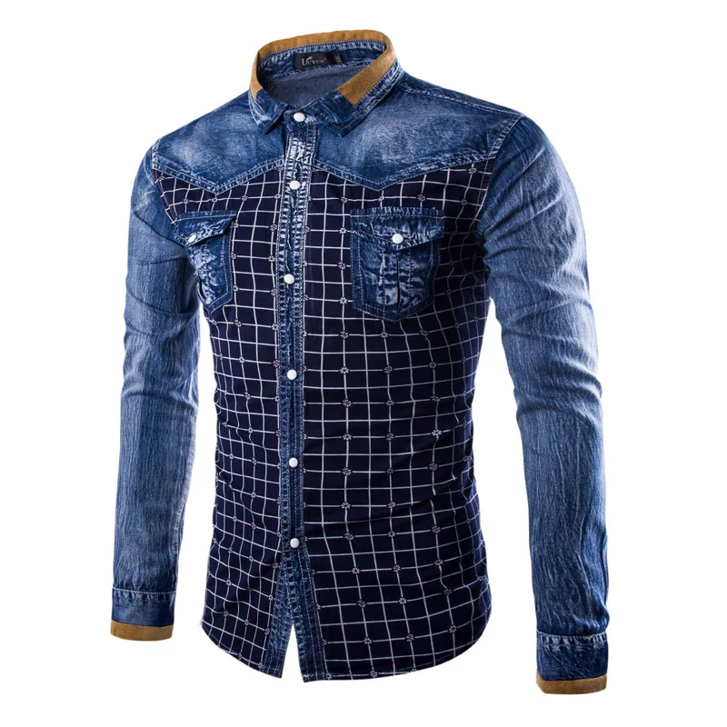 Denim font b Men b font font b Shirt b font New Arrival font b shirt