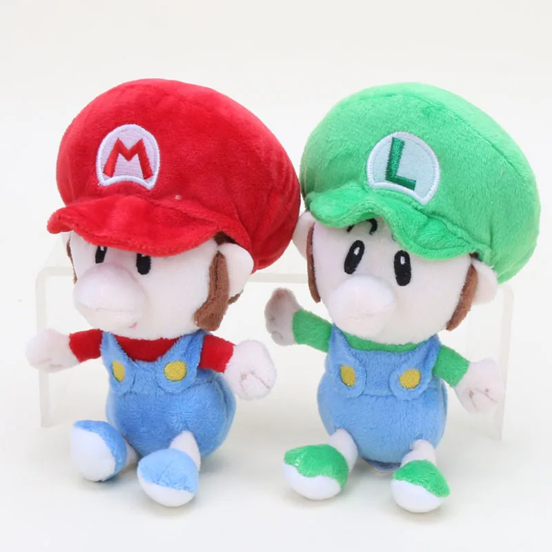 

Super Mario Bros Soft Plush Q Version Baby MARIO Baby Luigi BROS Cartoon Cute baby Doll toy for Kids Great Gifts