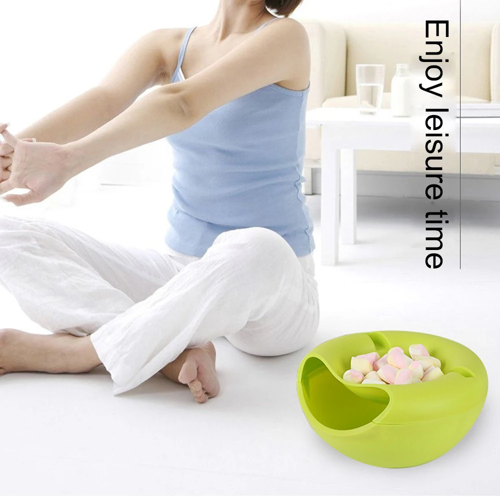 Kitchen Plastic Lazy Person Fruit Bowl A Fruit Bowl Can Be Opened Double Candy Dish Round Fruit Box Melon Seeds Fruit Candy Skin (4)