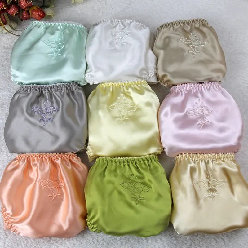 Трусики женские шелковые атласные с цветочной вышивкой 3 шт./упаковка|ladies knickers|satin