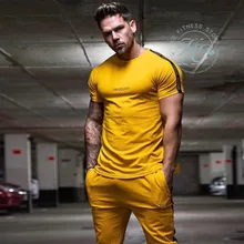KE traje deportivo para hombre moda camiseta manga corta pantalon corto conjunto deportivo gym gimnasio fitness chandal sport