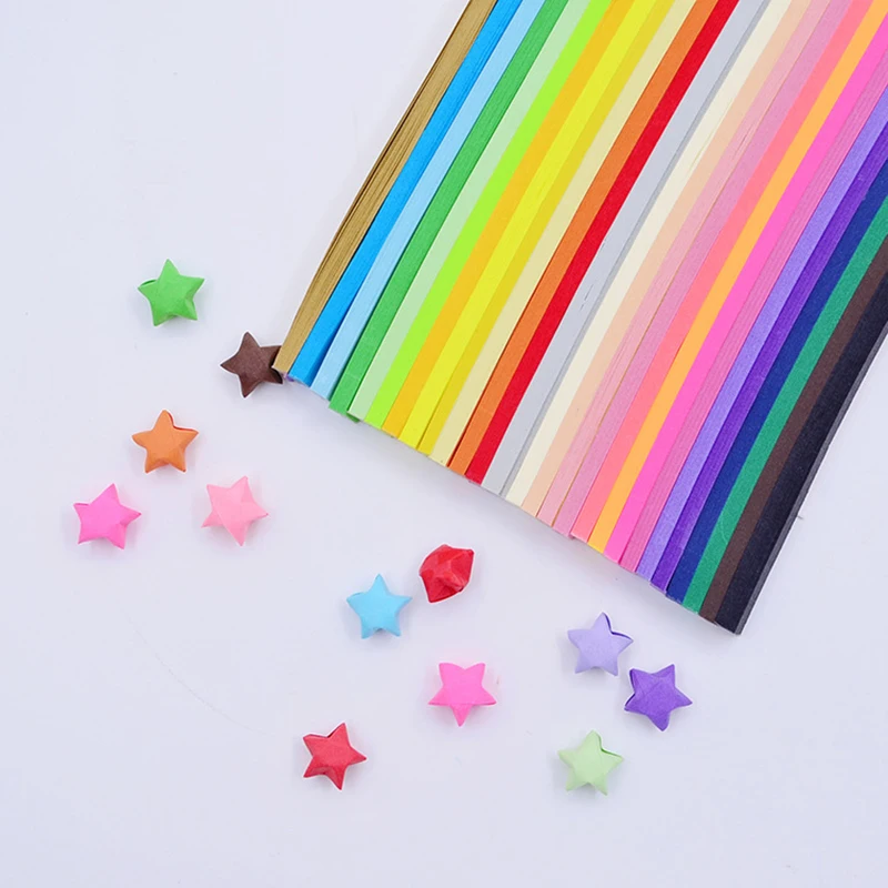 Яркий цвет Lucky Star бумажные складные бумажные полоски оригами простой узор полосы квиллинга Бумаги Фестиваль Декоративная Бумага#249099