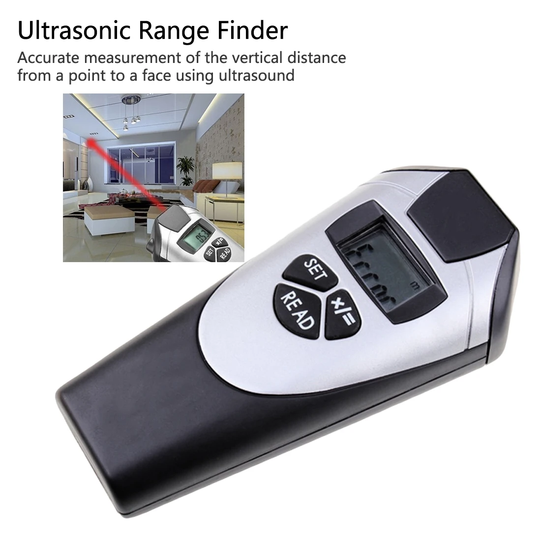 

LCD Display Digital Electronic Tape Measure Laser Pointer Ultrasonic Distance Meter Tool Measurement