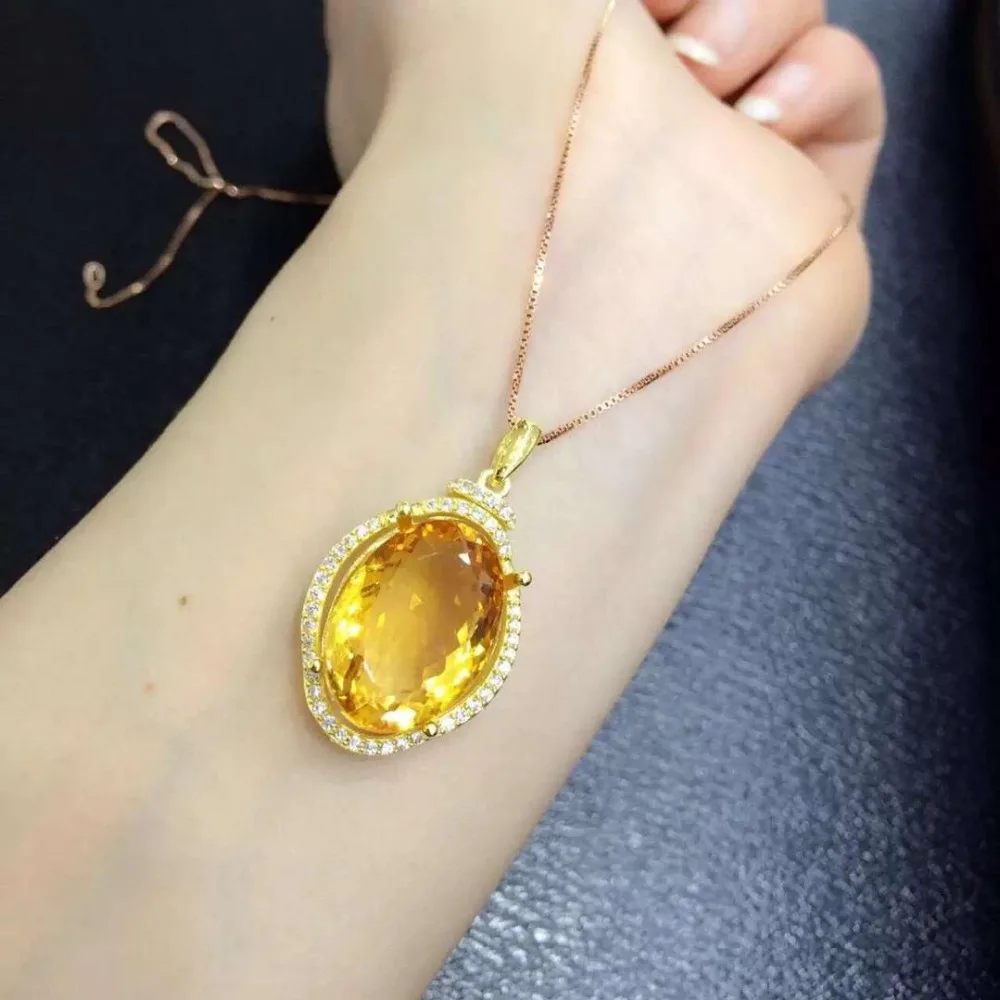 

2017 Collier Qi Xuan_Yellow Stone Fashion Pendant Necklaces_Real Yellow Necklaces_Quality Guaranteed_Manufacturer Directly Sale