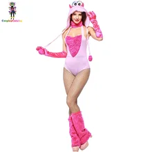 Милая розовая обезьяна костюм для взрослых женщин на Хеллоуин костюм День карнавала животных Косплэй меховые костюмы Сексуальная одежда Женщина-кошка наряд