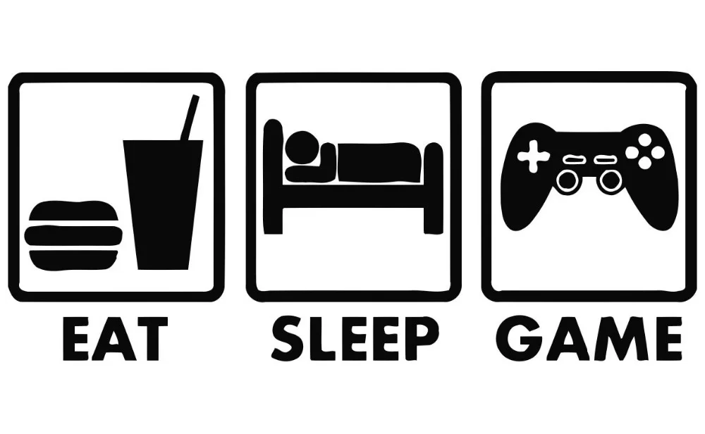 Controller Joysticks Video Games Eet Slaap Spel Xbox Vinyl Decal Home