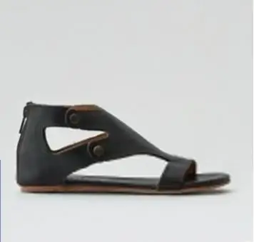 LZJ N/ г.; летние модные женские сандалии; пляжная обувь на плоской подошве в гладиаторском стиле из пробкового дерева; сандалии с заклепками; zapatos mujer Sandalias размера плюс 42 - Цвет: black