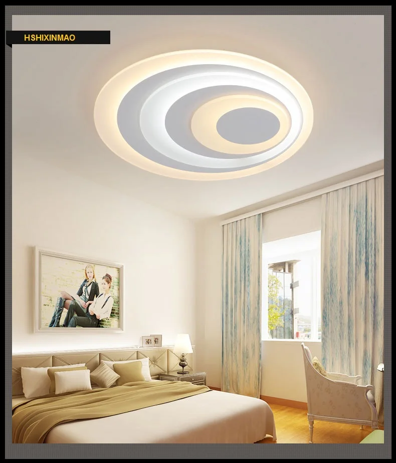 Эксцентричный Круг, акриловый светодиодный потолочный светильник, современные круглые потолочные светильники для гостиной, спальни