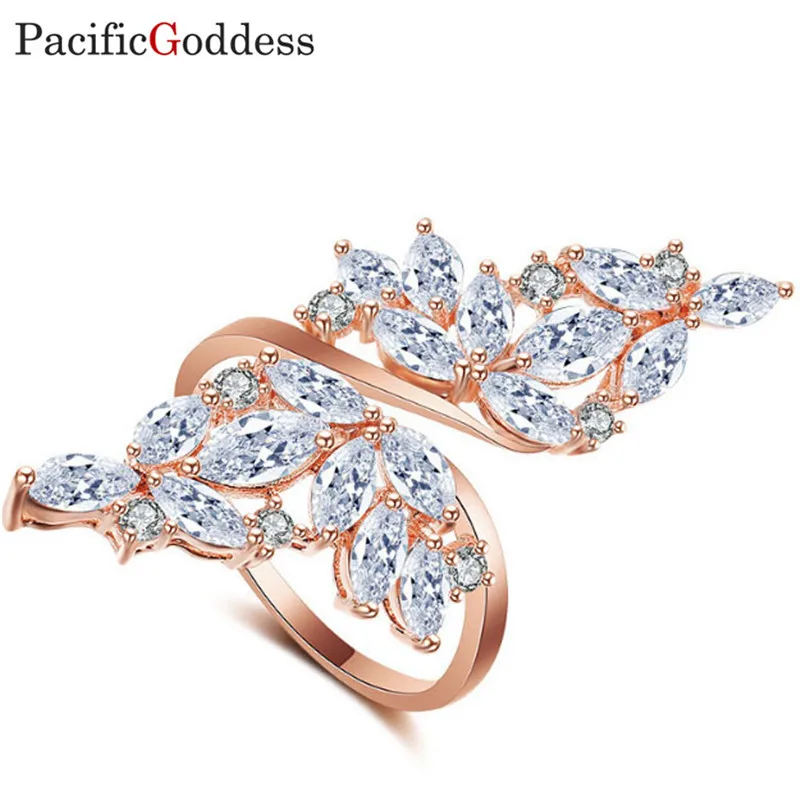 

pacificgoddess Luxurious Jewelry Rings For girl Cocktail Ring Wedding Party Fine Jewelry big ring