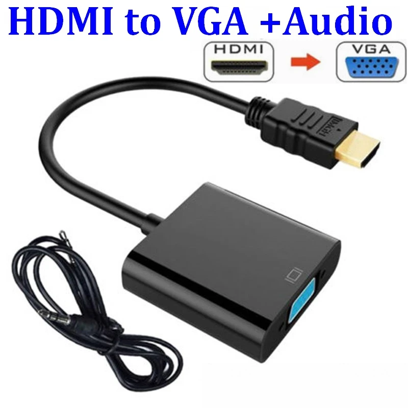 Hdmi To Vga With 3 5mm Jack Audio Cable Video Converter Adapter For Xbox 360 Ps3 Pc Laptop Dvd 50pcs Lot Hdmi To Vga To Vgahdmi To Aliexpress Hdmi To Vga With 3 5mm Jack Audio Cable Video Converter Adapter For Xbox 360 Ps3 Pc Laptop Dvd 50pcs Lot Hdmi To Vga To Vgahdmi To Aliexpress