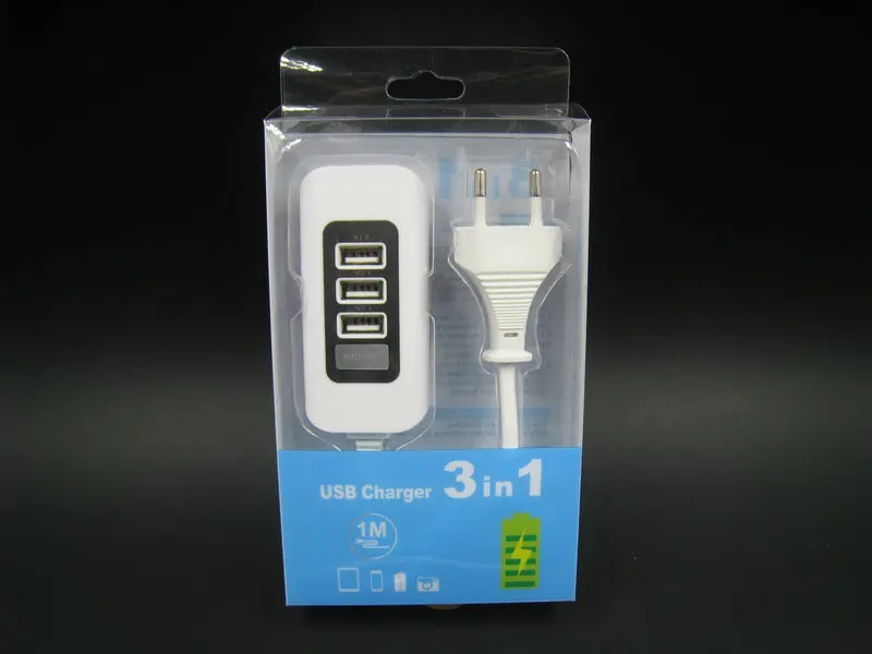 

2017 Portable Tarvel USB Charger 3 Ports USB EU US Plug Adapter for iPhone 7 Samsung Mobile Phone Smart Charger