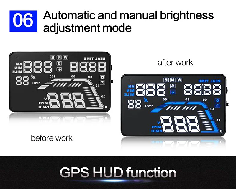 Горячий Автомобиль HUD Дисплей Q7 автомобиль-Стайлинг превышение скорости сигнализации gps Спидометр км/ч MPH цифровой авто направление движения расстояние