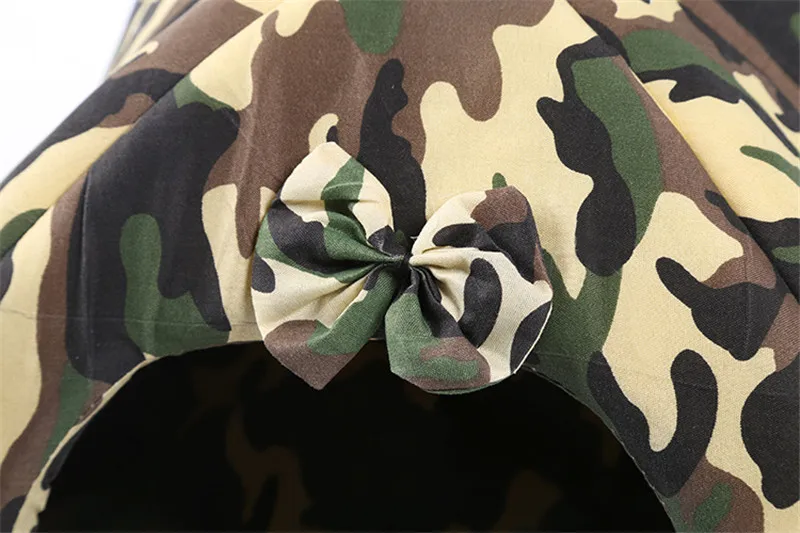 Camouflage Pet Dog Kennel House Foldable Soft Winter Dog Bed Small Dogs Cave Cat House Cute Kennel Comfortable Warmer Nest5