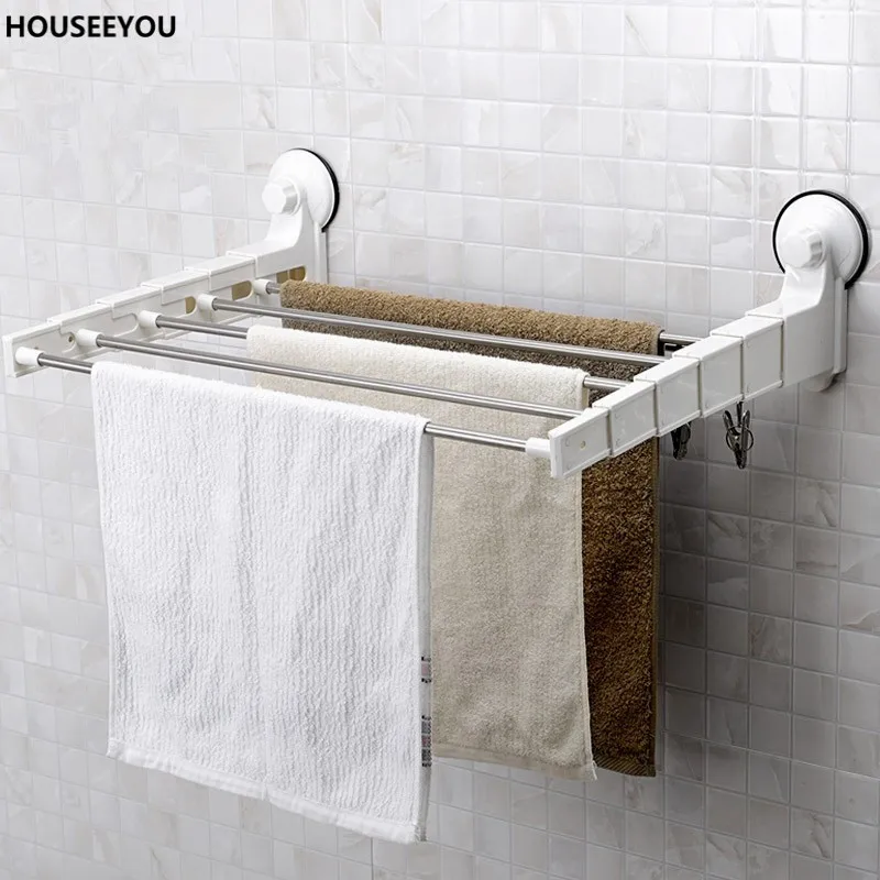 Strong Suction Towel Rack Stainless Steel Towel Bars Bathroom Towel