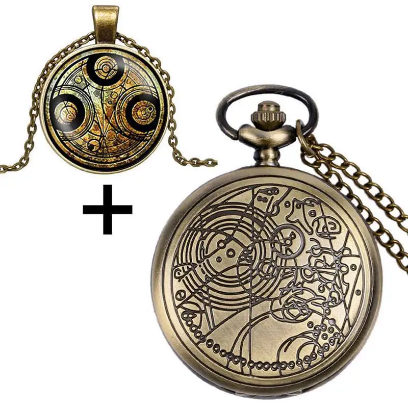 Retro Doctor Who Time Lord Seal Quartz Pocket Watch with Dr. Who Symbols Glass Dome Pendant Necklace Chain Box DAD Top Gifts Set 2018 DAD gifts Father's Day (4)