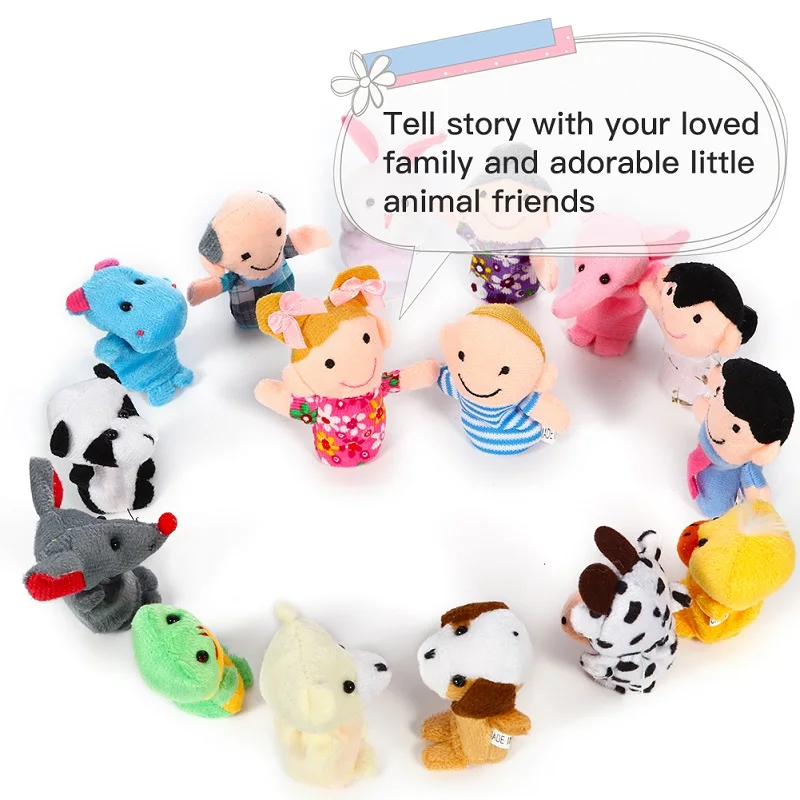 RCtown 10 шт. милые Мультяшные зоологические животные пальчиковые игрушки из плюша игрушки детские куклы для детей Мальчики Девочки пальчиковые куклы
