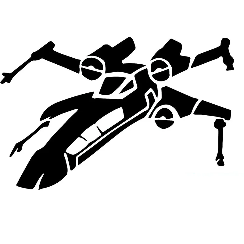 

14cm*9cm Fashion X-Wing Star Wars Funny Vinyl Car-styling Decal Car Stickers Black/Silver S6-3687