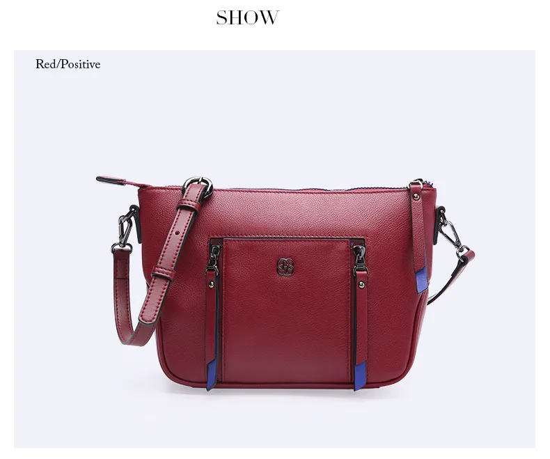HONGU Fashion Women Top-Handle ShoulderBags Natural Genuine Leather Handbag Tote Lady Crossbody Bag Authentic Girl Messenger Bag  H51240560 (9)
