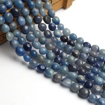 

8-10mm Natural Stone Beads Blue Aventurine Irregular Stone Beads For Jewelry Making 15inches