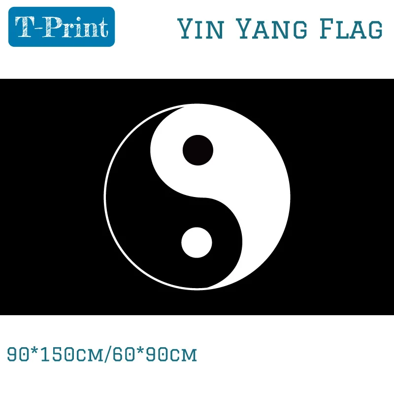 

60x90cm 90x150cm Yin Yang White Black Flag 3ft x 5ft Polyester Banner