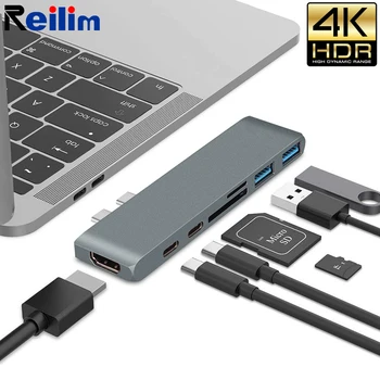 

USB-C Adapter Thunderbolt 3 Dock HUB to HDMI USB 3.0 Typec Converter with PD power micro SD card reader for Macbook pro xiaomi
