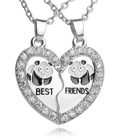 Set of 2/3/4 Best Friends Necklace Couples Paired Necklaces Pendants Unisex Lovers Valentine's Gift BFF Friendship Jewelry - Окраска металла: style 6