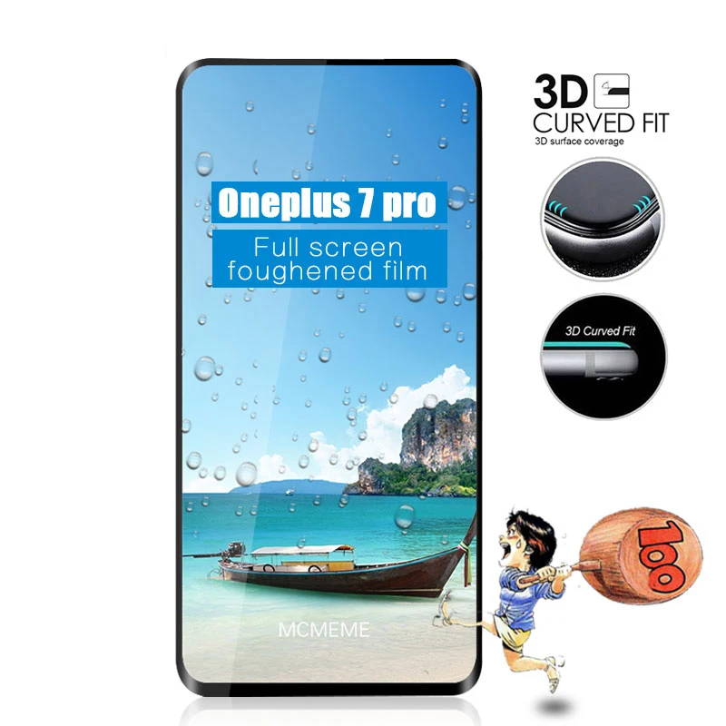 9H полное покрытие закаленное стекло для Oneplus 7 Pro 7Pro Защита экрана One Plus 1 + Защитная