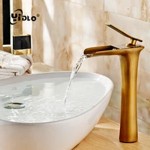 Basin Faucets Waterfall Bathroom Faucet Single handle Basin Mixer Tap Bath Antique Faucet Brass Sink Water Crane Silver A17 basin faucets bath antique finish brass water tap bathroom basin sink faucet vanity faucet wash basin mixer taps crane 6633