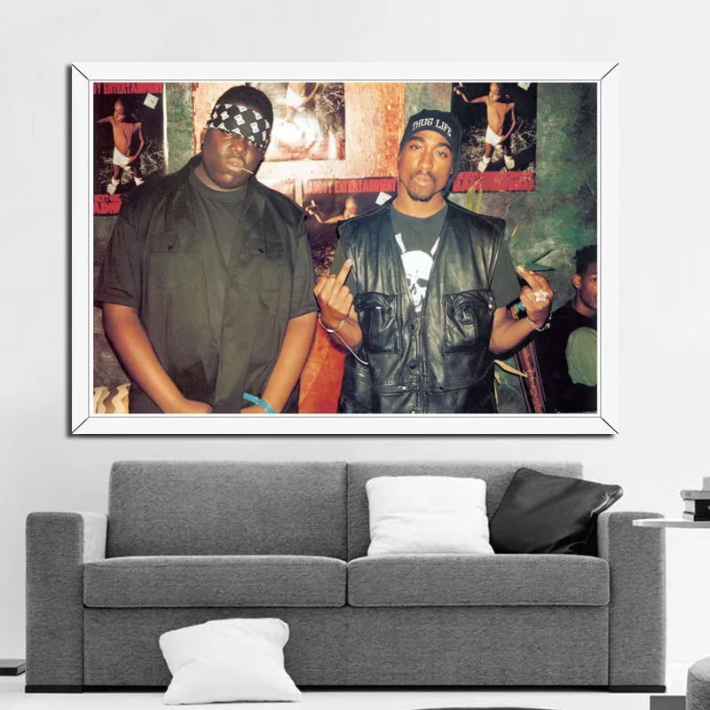 P298 пресловутый B.I.G Biggie Small Tupac 2PAC Шакур хип хоп гангста рэп музыка Искусство Живопись Шелковый Холст плакат настенный домашний декор