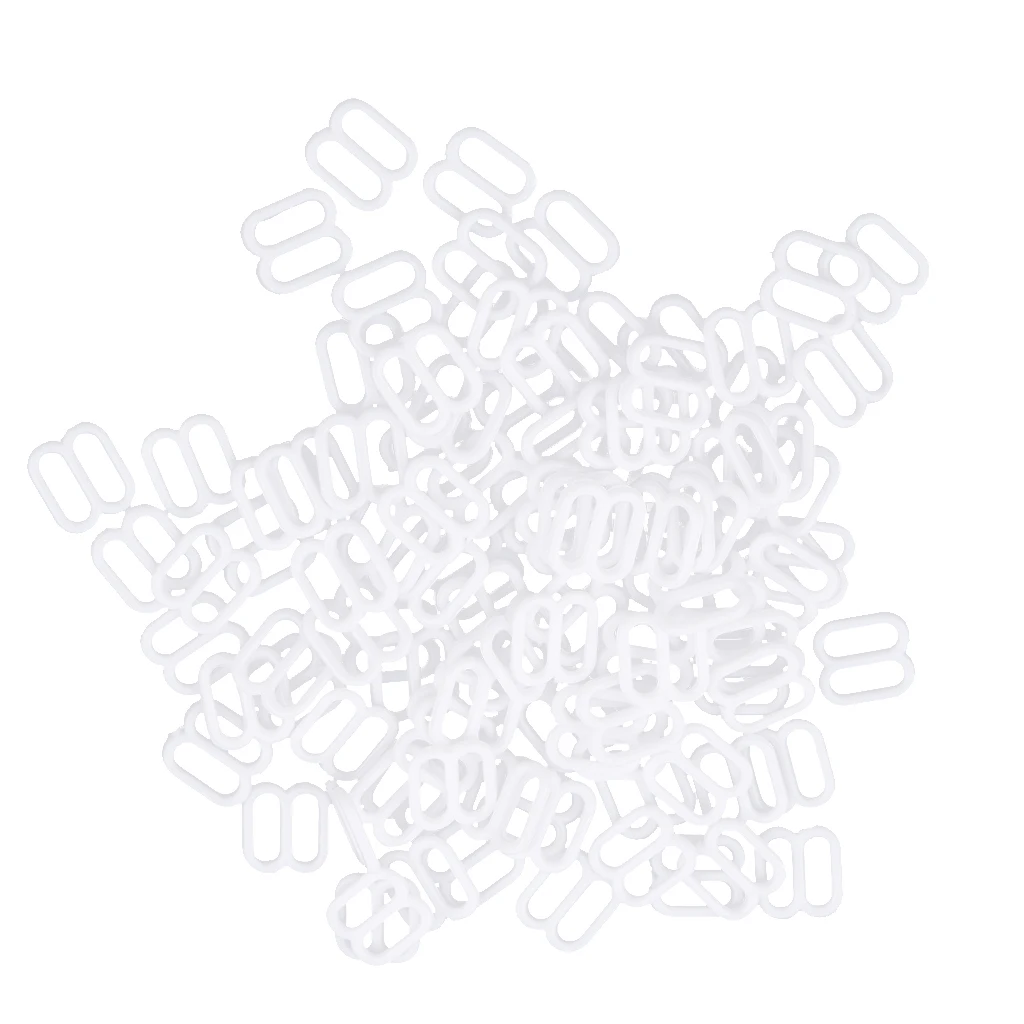 100Pcs 8mm/15mm Plastic Bra Headband Replacement Adjustment Buckles Underwear Sliders Rings Clips Sew Lingerie Bikini Adjusters