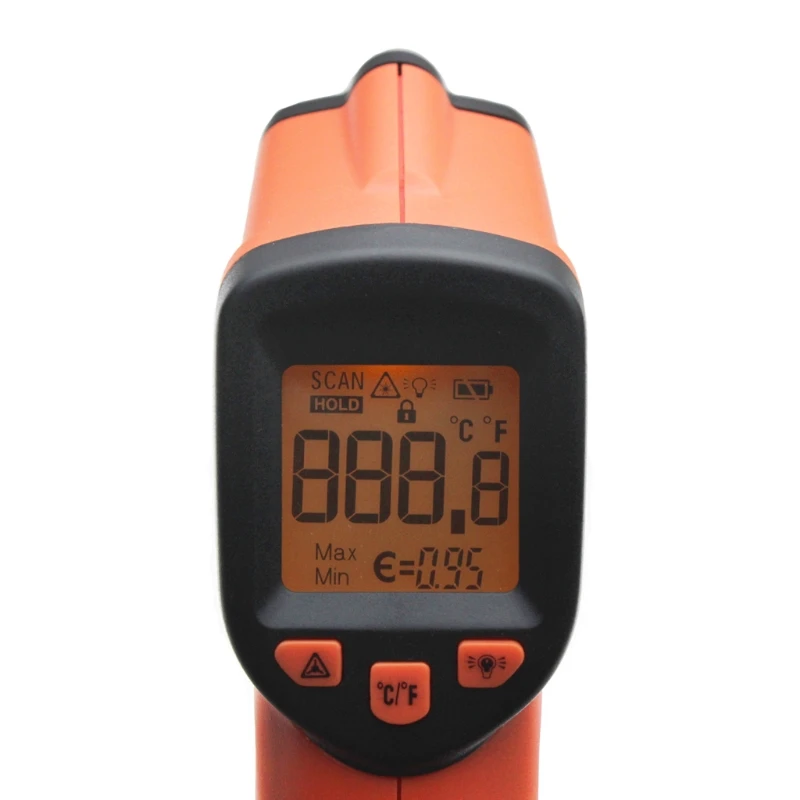 Прочный лазерный ЖК-цифровой термометр AN320A бесконтактный инфракрасный измеритель температуры