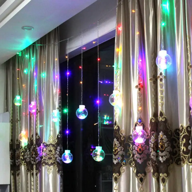 

2.5m 12 LED Warm White/colorful Bulbs Fairy Curtain String Lights Christmas Decoration