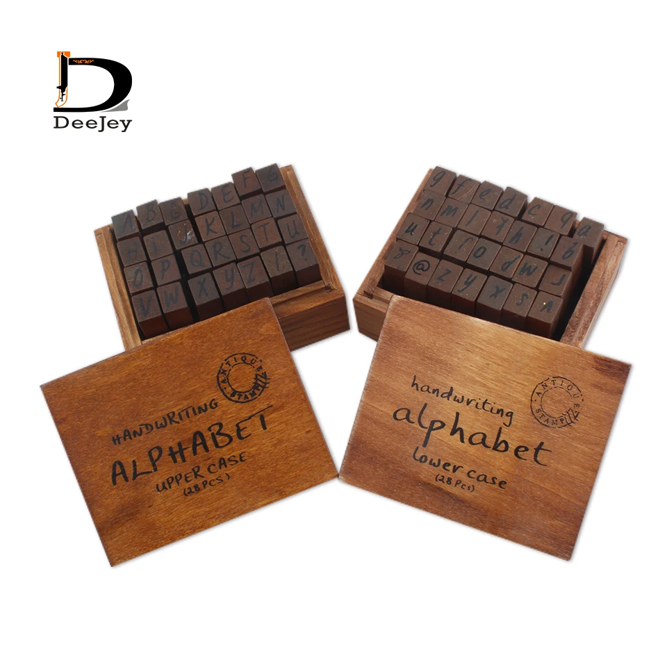 

Lower or Upper case 28 characters alphabet Wooden Rubber Stamps Fotos scrapbooking Decor Props For DIY handwriting
