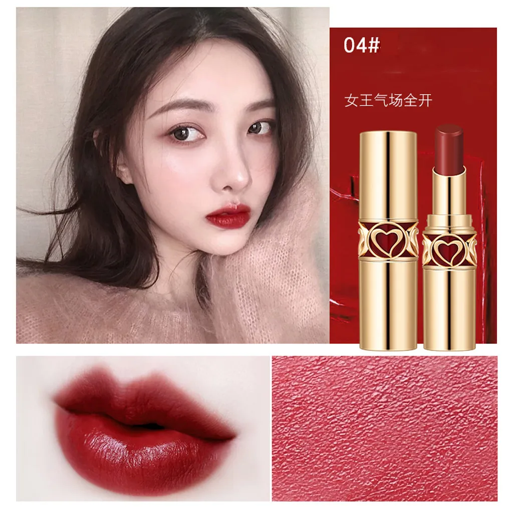Водостойкая помада матовая помада цвета тыквы Eat Earth с витамином E Moisture Shimmer Silk Lips Makijaz# YL10