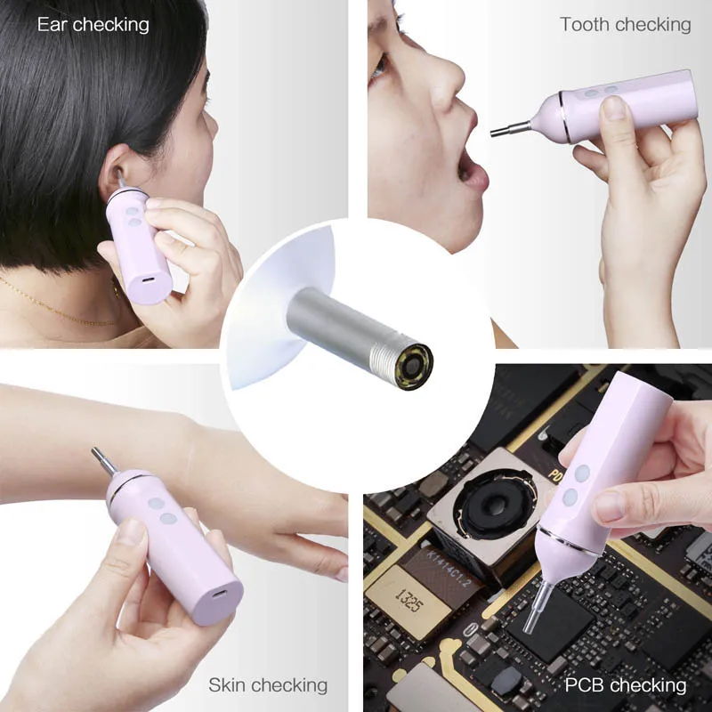 

HD 720P Wifi Ear Spoon Otoscope Integrated 5.5mm Wireless Medical Safe Ear Pick Camera Endoscope DM-19ING